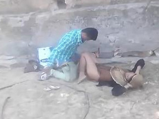 Desi couple caught fucking in public