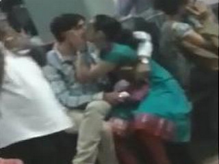 Indian Couple Romance in Open Railway station