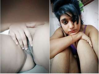 Today Exclusive-Cute Desi Girl Showing Her Pussy