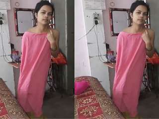 Today Exclusive- Super Hot Look Desi Wife Wearing Cloths