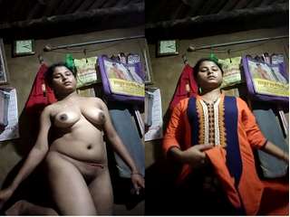 Today Exclusive- Desi Village Girl Record Her Nude Video For Lover Part 3