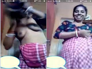 Today Exclusive- Desi Boudi Changing Cloths On Video Call