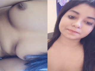 Today Exclusive- Cute Desi Shows Her Boobs and Pussy
