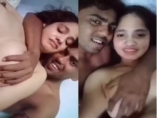 Sexy Desi Wife Boobs pressing