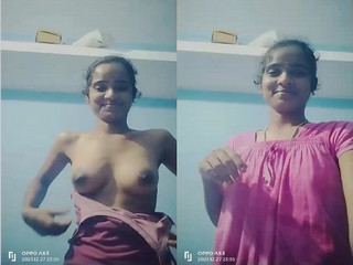 Cute Tamil Girl Shows Boobs