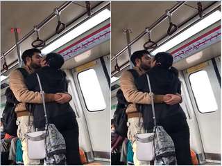 Today Exclusive- Desi Lover Kissing On Metro