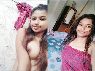 Exclusive- Cute Indian Girl Showing her Boobs